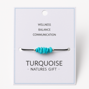 turkoois armband verstelbaar koord – natuurlijke turquoise stenen