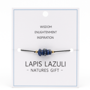 lapis lazuli armband verstelbaar koord – diepblauwe natuursteen