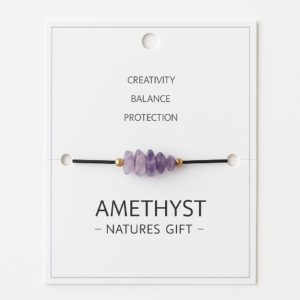 Amethist armband verstelbaar koord